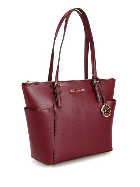 michael kors jet set shopper in bordeaux|michael kors official website.